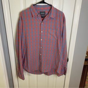 Bonobos Casual Red and Blue Plaid Shirt Preppy Work Business Casual